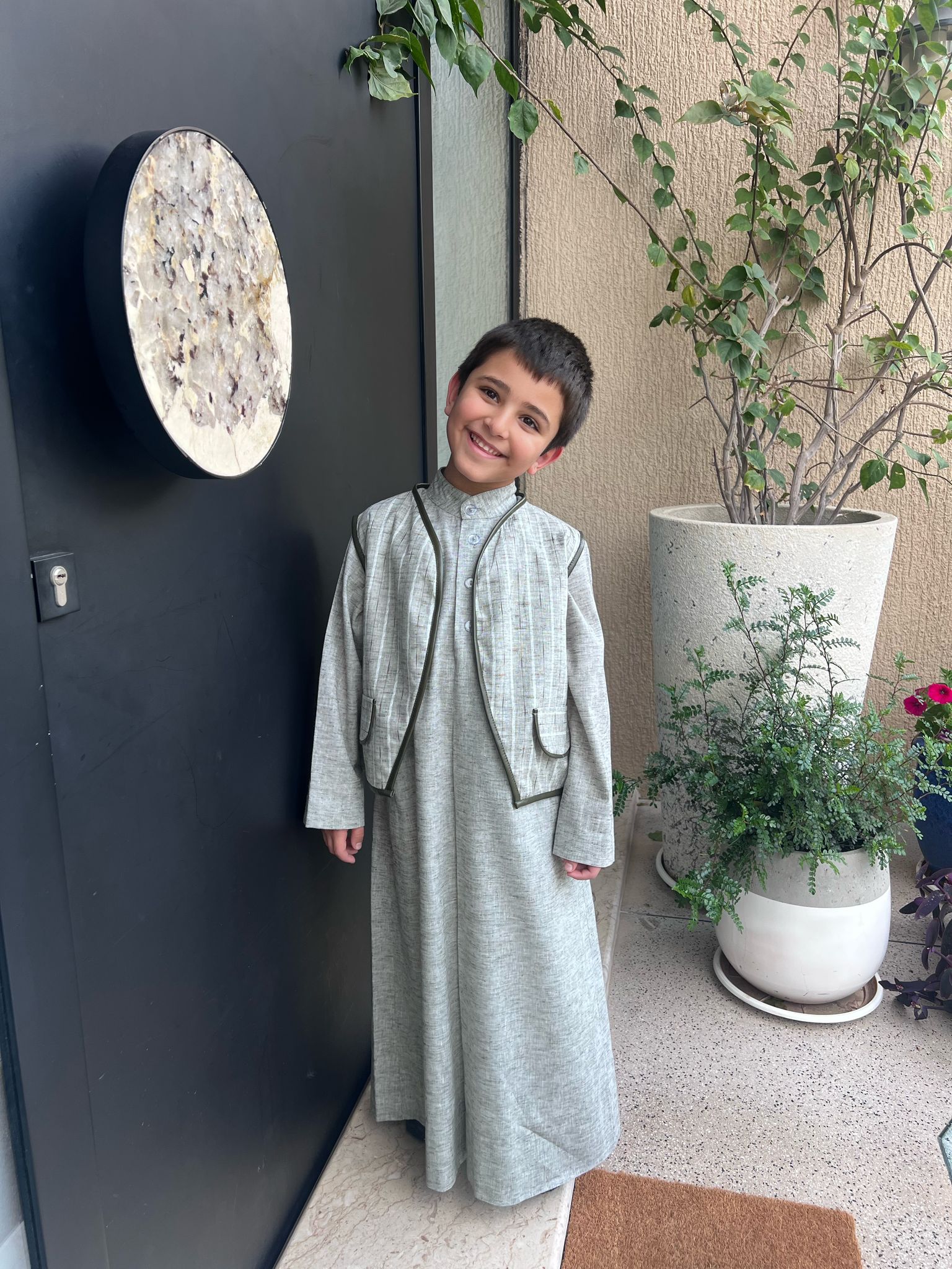 Olive Dishdasha&vest