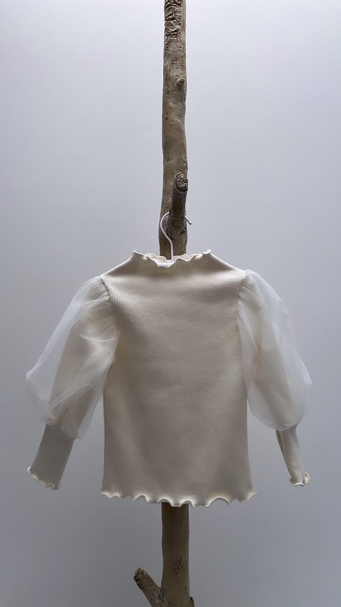 Ivory cloud sleeve top